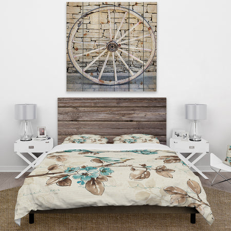 Beige Bird Wings III - Cottage Duvet Cover Set