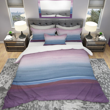 Purple Rock landscape III - Geometric Duvet Cover Set