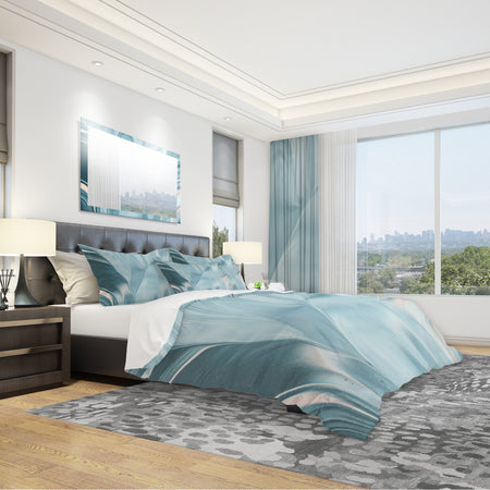 Blue Modern Water I - Geometric Duvet Cover Set