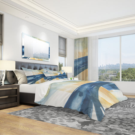 Indigo Panel III - Geometric Duvet Cover Set