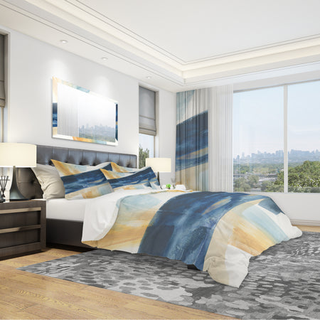 Indigo Panel I - Geometric Duvet Cover Set