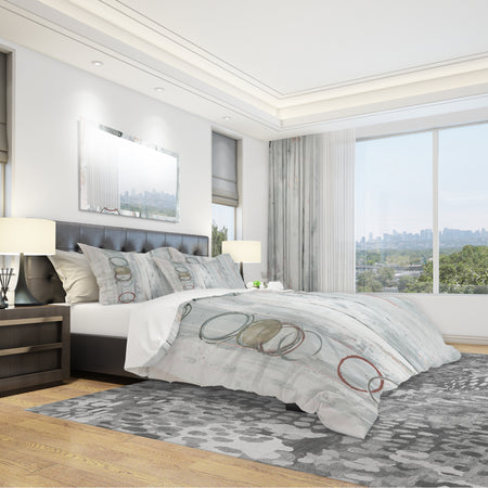 Whitewashed Syrah - Geometric Duvet Cover Set