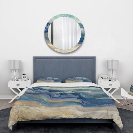 Coast Blue Sea Waves Watercolour - Traditional Duvet Cover Set