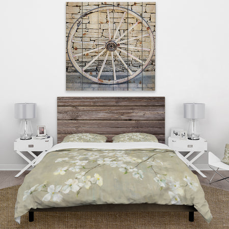 Dogwood in Spring Neutral - Cottage Duvet Cover Set