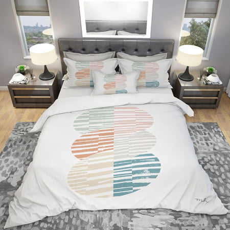 Watercolor Geometric Triangle I - Geometric Duvet Cover Set