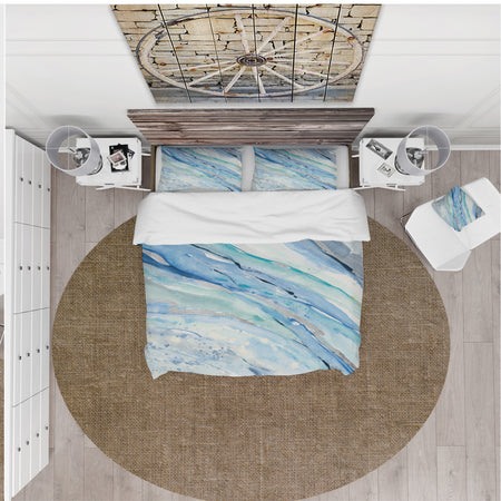 Blue Silver Spring I - Farmhouse Duvet Cover Set