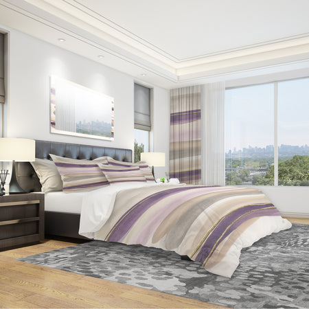 Shape of Glam Purple - Geometric Duvet Cover Set