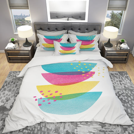 Minimal Spots Balance III - Geometric Duvet Cover Set