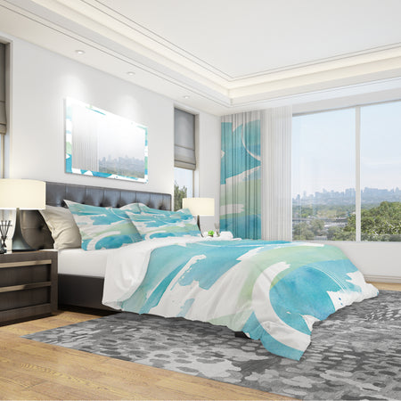 Coastal watercolors I - Geometric Duvet Cover Set