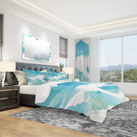 Coastal watercolors II - Geometric Duvet Cover Set