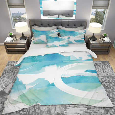 Coastal watercolors II - Geometric Duvet Cover Set