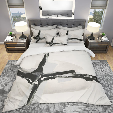 Abstract Neutral I - Geometric Duvet Cover Set