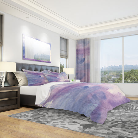 Watercolor Purple Haze II - Geometric Duvet Cover Set