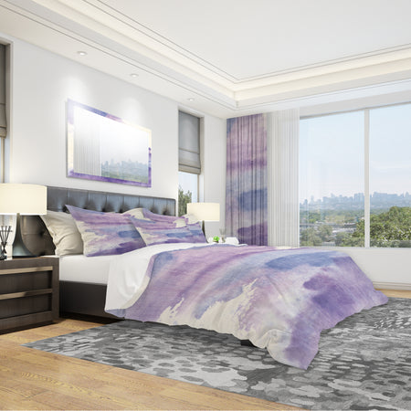 Watercolor Purple Haze I - Geometric Duvet Cover Set