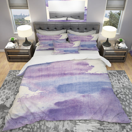 Watercolor Purple Haze I - Geometric Duvet Cover Set