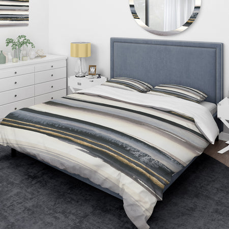 Gold Watercolor Amethyst I - Glam Duvet Cover Set