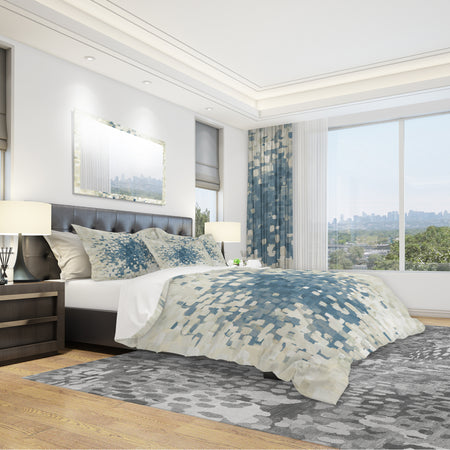 Geometric Blue Spots - Geometric Duvet Cover Set