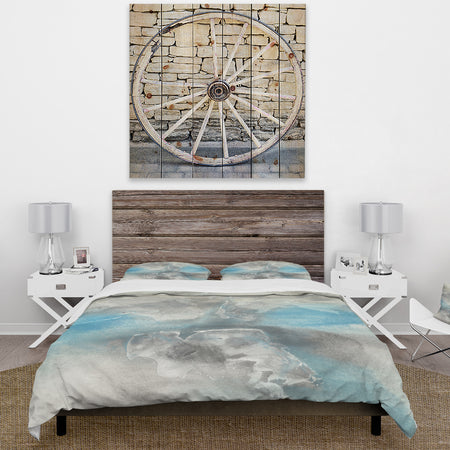 Watercolor Minimal Blue Tones I - Cottage Duvet Cover Set