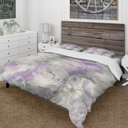 Watercolor Minimal Purple Tones III - Cottage Duvet Cover Set