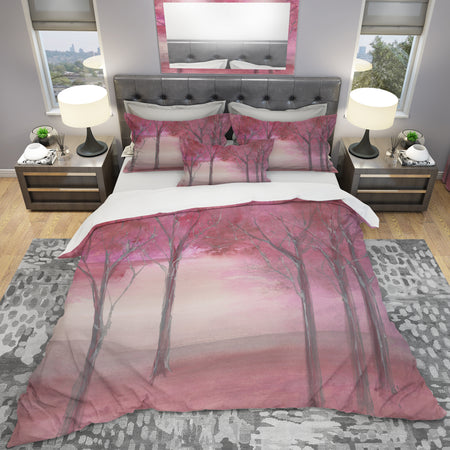 Shabby Pink Under the Trees - Shabby Duvet Cover Set