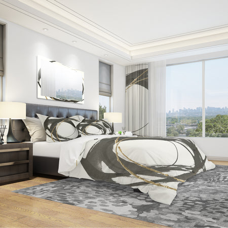 Gold Glamour Circle I - Geometric Duvet Cover Set