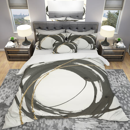 Gold Glamour Circle I - Geometric Duvet Cover Set