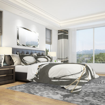 Gold Glamour Circle II - Geometric Duvet Cover Set