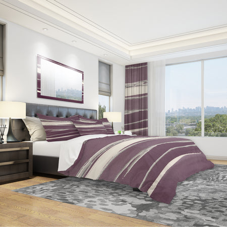 Shabby Watercolor on Purple III - Shabby Duvet Cover Set