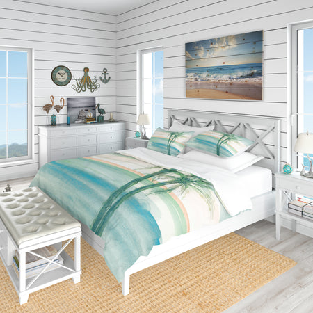 Peaceful Dusk II Tropical - Coastal Duvet Cover Set