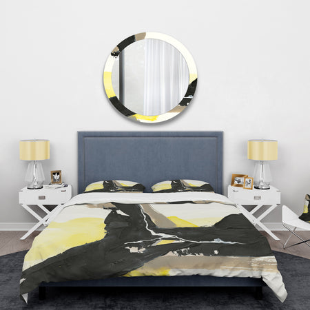 Glam Black and Yellow I - Glam Duvet Cover Set