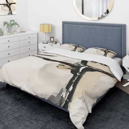 Creamy Tan Form I - Glam Duvet Cover Set