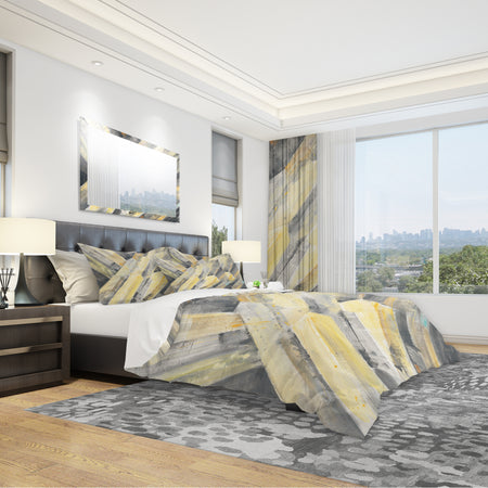 Geometric Beige Glacier - Geometric Duvet Cover Set