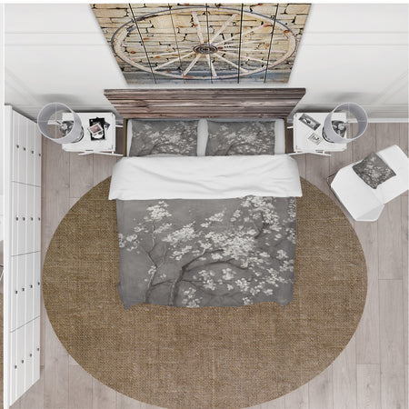 White Cherry Blossoms I - Farmhouse Duvet Cover Set