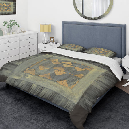 Gold Geometric Tapestry - Glam Duvet Cover Set