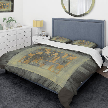 Gold Geometric Tapestry II - Glam Duvet Cover Set