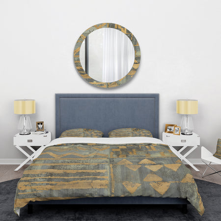 Gold Geometric Tapestry III - Glam Duvet Cover Set