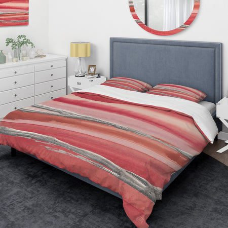 Metallic Glam on Red - Glam Duvet Cover Set