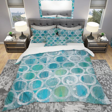 Natural Blue Circle - Geometric Duvet Cover Set