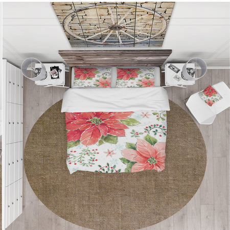 Country Flower snowflakes III - Farmhouse Duvet Cover Set