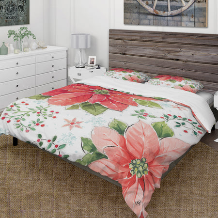Country Flower snowflakes III - Farmhouse Duvet Cover Set