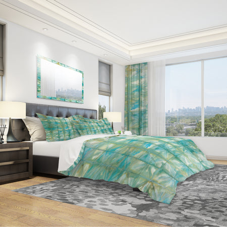 Blue diamonds minimal geometric I - Geometric Duvet Cover Set