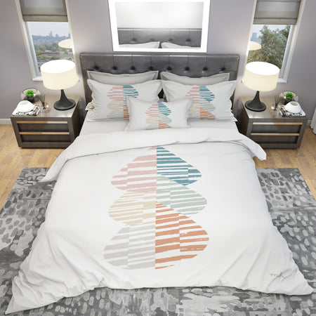 Abstract Orange Drops Meditate IV - Geometric Duvet Cover Set