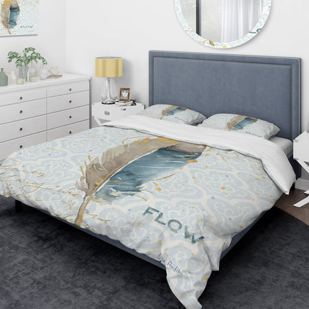 Fields of Gold Watercolor Flower IV - Glam Duvet Cover Set