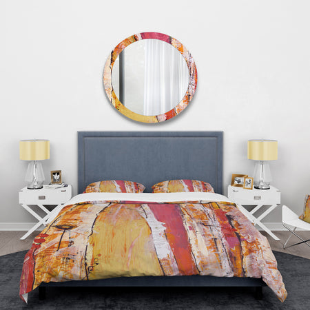 Orange Glam Natural Wood - Glam Duvet Cover Set