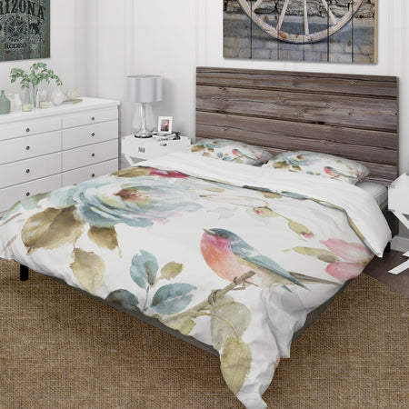 Beautiful Bird Romance I - Cottage Duvet Cover Set