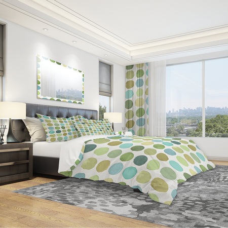 geometric Green Circle I - Geometric Duvet Cover Set