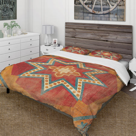Moroccan Orange Tiles Collage I - Cottage Duvet Cover Set