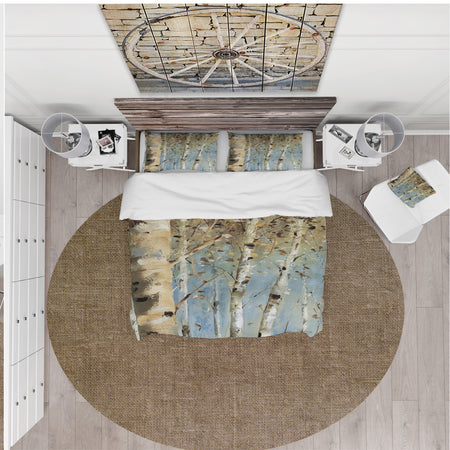 White Birch Forest I - Farmhouse Duvet Cover Set