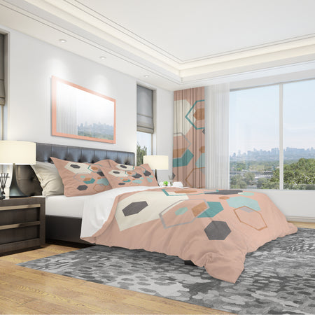 Geometric hexagons Pattern II - Geometric Duvet Cover Set