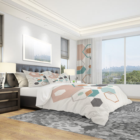 Geometric hexagons Pattern VII - Geometric Duvet Cover Set